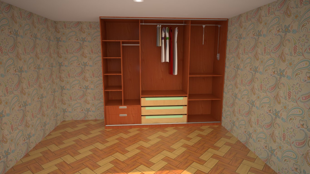 Imagen fotorrealista armario sin puertas Imagen fotorrealista armario sin puertas