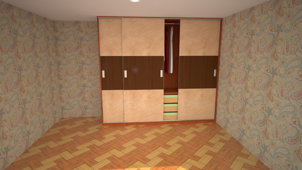 Imagen fotorrealista de un armario con puertas Imagen fotorrealista de un armario con puertas