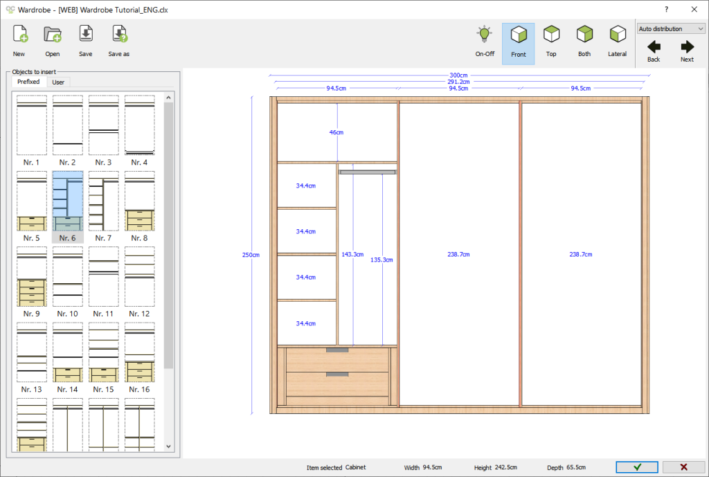 Auto Distribution window