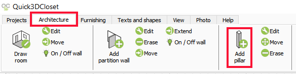 Architecture -> Add pillar
