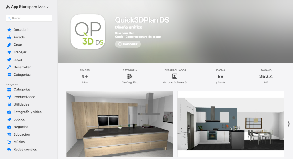 Quick3DPlan DS para Mac en la App Mac Store.