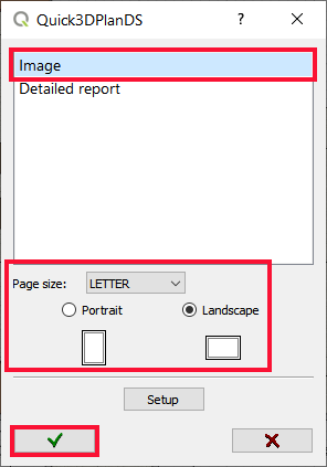 Print options window