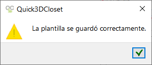 La plantilla se guardó correctamente