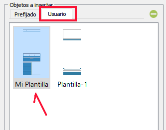 Objetos a insertar -> Usuario