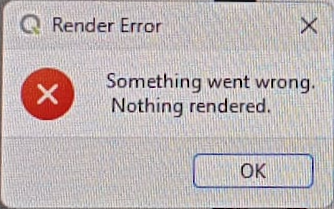 Render Error: “Something went wrong. Nothing rendered.”