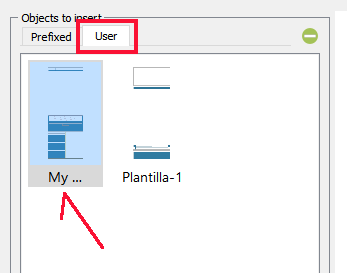 “Objects to insert” ->